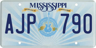 MS license plate AJP790