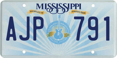 MS license plate AJP791