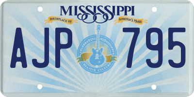 MS license plate AJP795