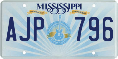 MS license plate AJP796