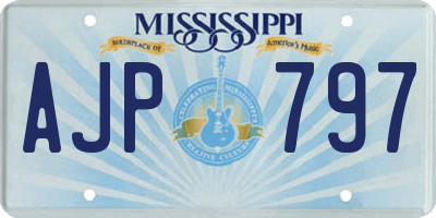 MS license plate AJP797