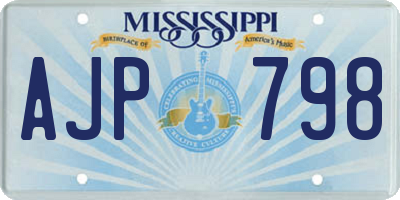 MS license plate AJP798