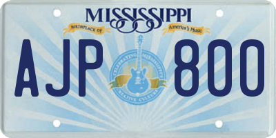 MS license plate AJP800