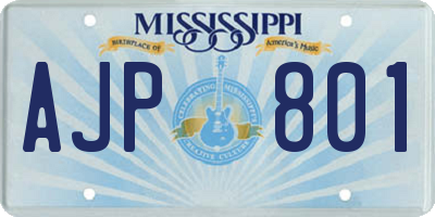 MS license plate AJP801