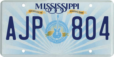 MS license plate AJP804
