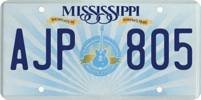 MS license plate AJP805