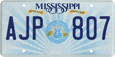 MS license plate AJP807