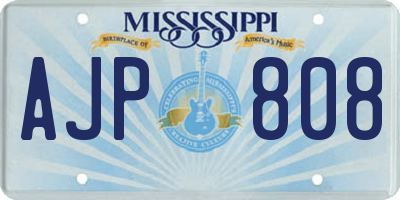MS license plate AJP808