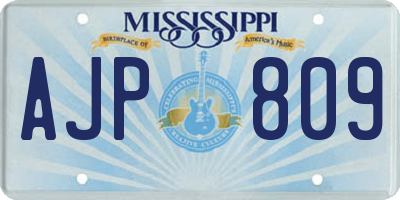 MS license plate AJP809