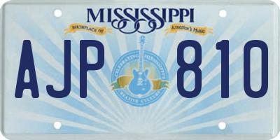 MS license plate AJP810