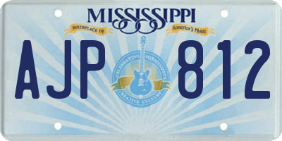 MS license plate AJP812