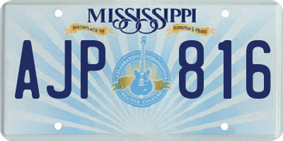 MS license plate AJP816