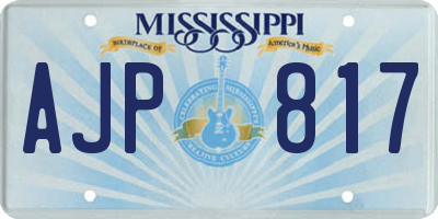MS license plate AJP817