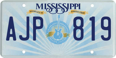 MS license plate AJP819