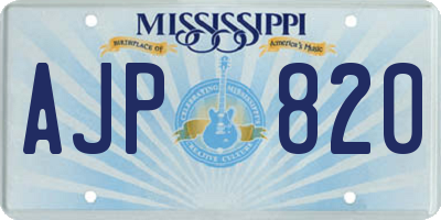 MS license plate AJP820
