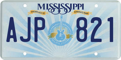MS license plate AJP821