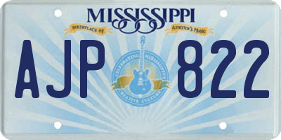 MS license plate AJP822
