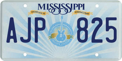 MS license plate AJP825