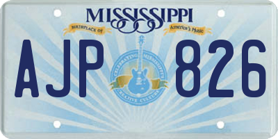MS license plate AJP826