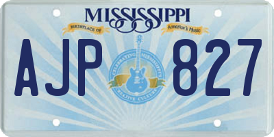 MS license plate AJP827