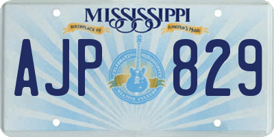 MS license plate AJP829