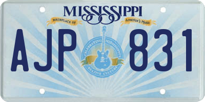 MS license plate AJP831