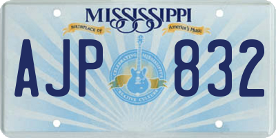 MS license plate AJP832