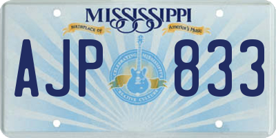 MS license plate AJP833