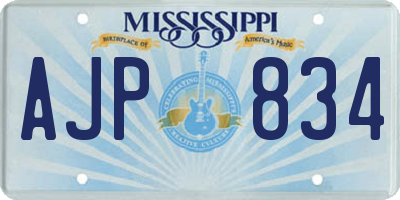 MS license plate AJP834