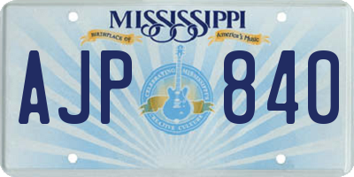 MS license plate AJP840