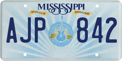 MS license plate AJP842