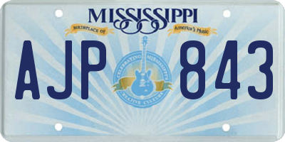 MS license plate AJP843