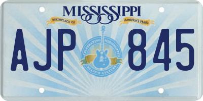 MS license plate AJP845