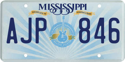 MS license plate AJP846