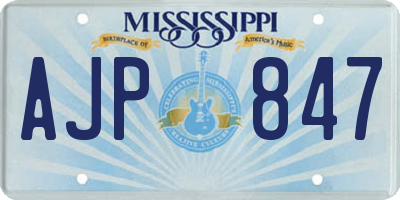 MS license plate AJP847