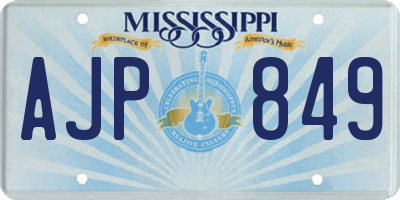 MS license plate AJP849