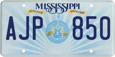 MS license plate AJP850