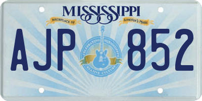 MS license plate AJP852