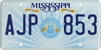 MS license plate AJP853