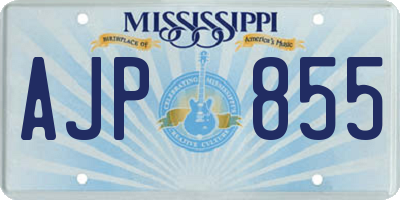 MS license plate AJP855