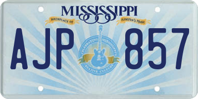MS license plate AJP857