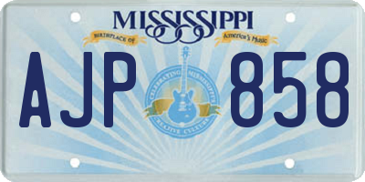 MS license plate AJP858