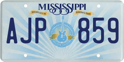 MS license plate AJP859
