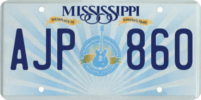 MS license plate AJP860