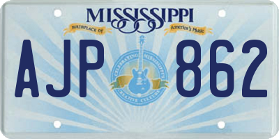 MS license plate AJP862