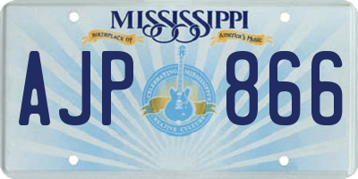 MS license plate AJP866