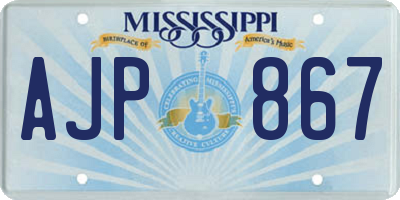 MS license plate AJP867