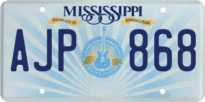 MS license plate AJP868