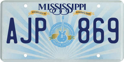 MS license plate AJP869