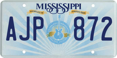 MS license plate AJP872